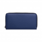 Preview: Large zip-around wallet made from blue calf leather